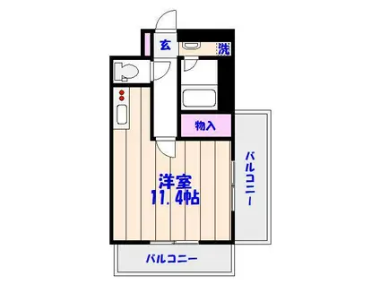 フクシン21(ワンルーム/4階)の間取り写真