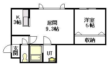 ピアコートクレア(1LDK/1階)の間取り写真