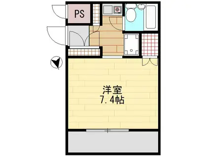 パルナシアン東中延(1K/4階)の間取り写真