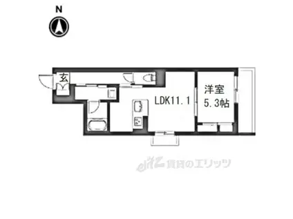 シャーメゾン六条荘(1LDK/4階)の間取り写真