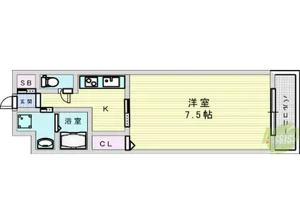 プレッツァ新大阪(1K/4階)の間取り写真