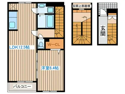 ハーモニー グランデII(1LDK/3階)の間取り写真