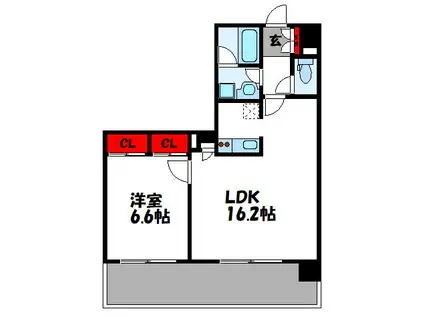 THE LINDOS(1LDK/12階)の間取り写真