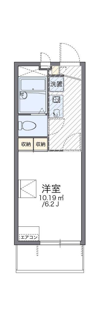 レオパレスピーフス(1K/1階)の間取り写真