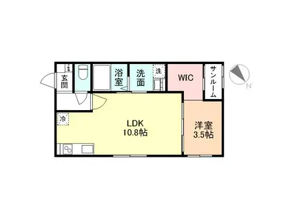 NEO SQUARE VII(1LDK/1階)の間取り写真