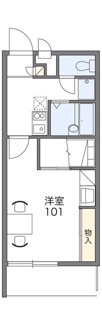 レオパレスアデッソII(1K/1階)の間取り写真