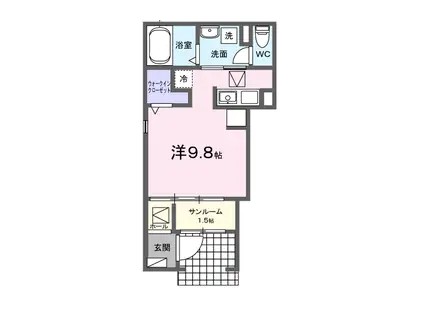 ヒカルサ佐久猿久保II(ワンルーム/1階)の間取り写真