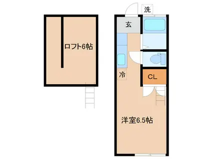 ケーズコート(1K/1階)の間取り写真
