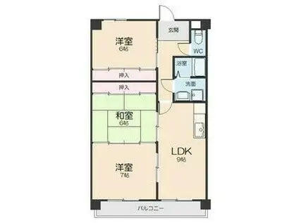 フォレスト勝川(3LDK/5階)の間取り写真