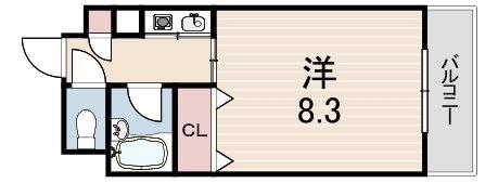 レジェンダリー甲子園(1K/3階)の間取り写真