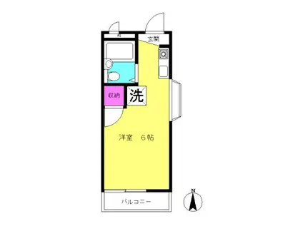 カサベルデ中村(ワンルーム/3階)の間取り写真