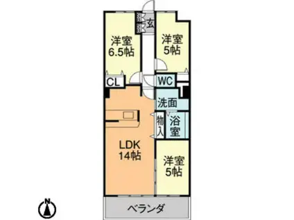 ベレーサ熱田(3LDK/7階)の間取り写真