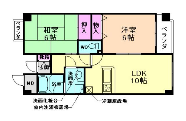 コートハウス神田(2LDK/3階)の間取り写真