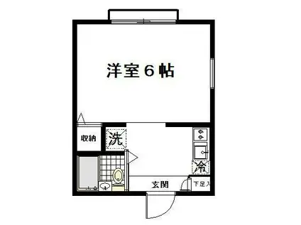 クリーンハウス(ワンルーム/2階)の間取り写真