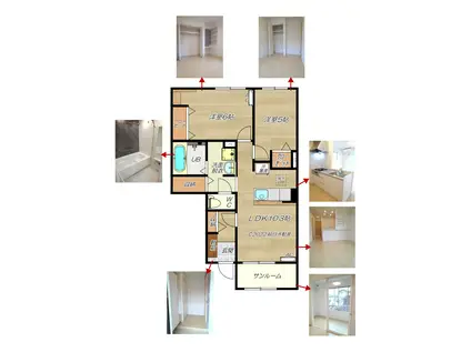 ミーツSAI(2LDK/1階)の間取り写真