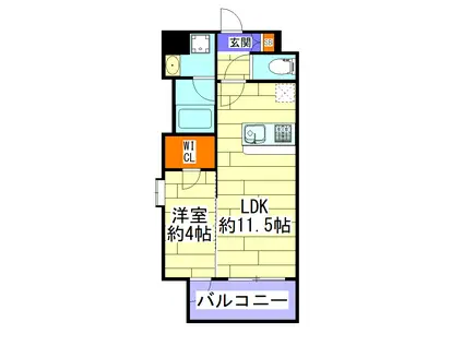 スプランディッド中之島DUE(1LDK/10階)の間取り写真