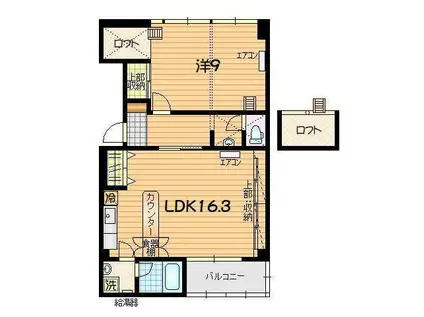 ツインズM(1LDK/3階)の間取り写真