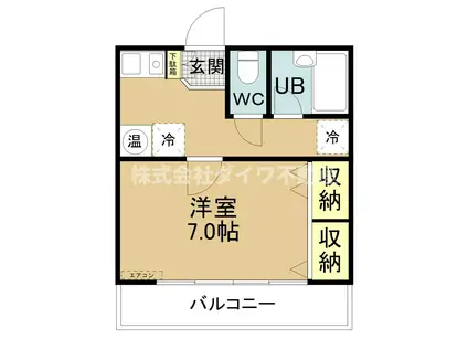 名鉄名古屋本線 東岡崎駅 徒歩2分 4階建 築20年(1K/4階)の間取り写真