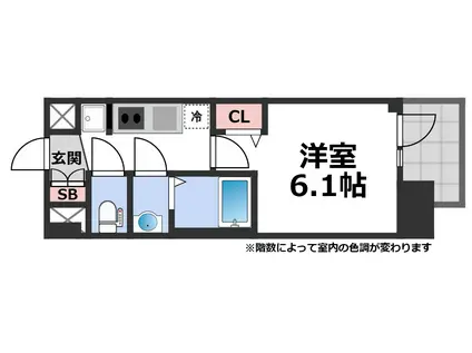 プレサンスOSAKA東成中本ハーヴィル(1K/5階)の間取り写真