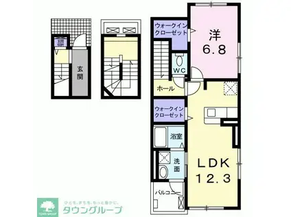 グランテラスA(1LDK/3階)の間取り写真