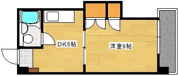コーポ平和(1DK/4階)の間取り写真