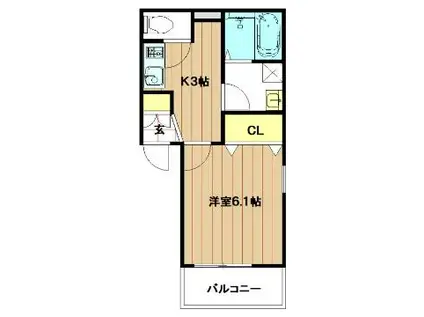 MAISON PREMIER V(1K/1階)の間取り写真