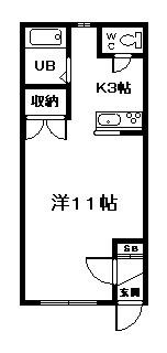 CLAIRE(1K/1階)の間取り写真