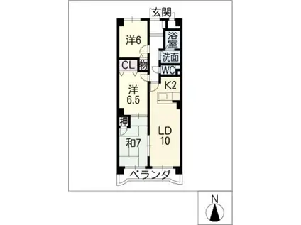 カーサ長良パーク(3LDK/4階)の間取り写真