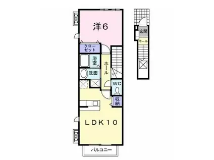 メール・ペイII(1LDK/2階)の間取り写真