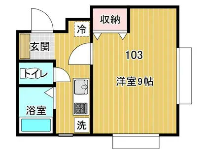華寮II(1K/1階)の間取り写真