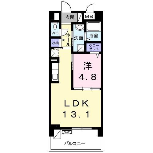 ヴァンクール(1LDK/1階)の間取り写真