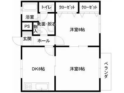 和風サラダ(2DK/1階)の間取り写真