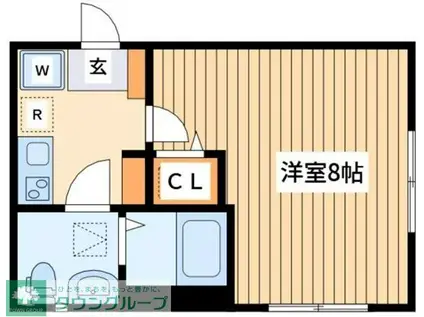 ベルヴィ鶴間(1K/3階)の間取り写真