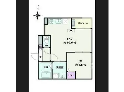 JACK OHATAI(1LDK/3階)の間取り写真