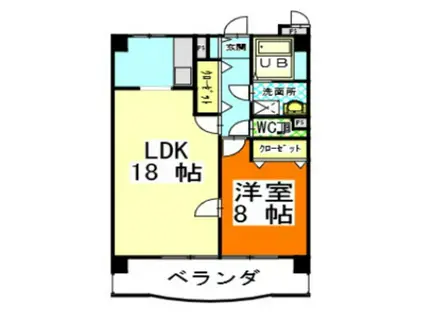 アークハイツ鹿田(1LDK/2階)の間取り写真