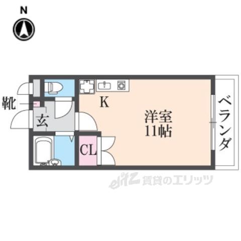 パティオ香里園東(ワンルーム/2階)の間取り写真