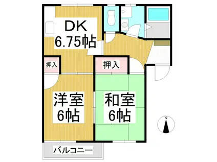 フレグランス川中島(2DK/2階)の間取り写真