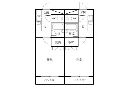 Fハウス(1K/1階)の間取り写真