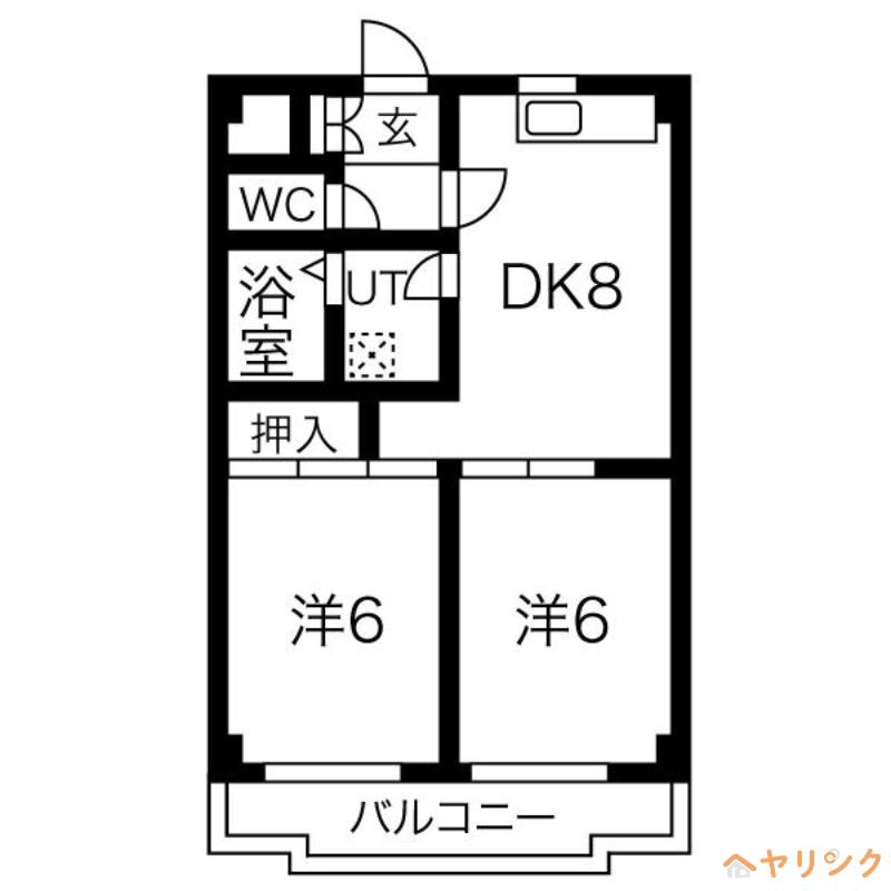 エクセル高針(2DK/1階)の間取り写真