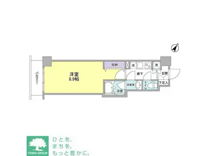 ジェイフラッツ初台(1K/2階)の間取り写真