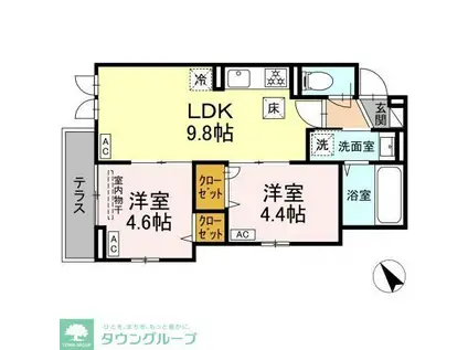 MAISON COCORU(2LDK/3階)の間取り写真
