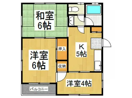 市川コーポ2(3K/2階)の間取り写真