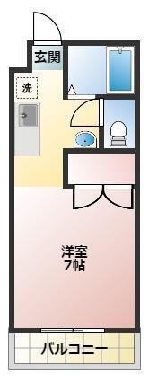 西浦コーポ(1K/1階)の間取り写真