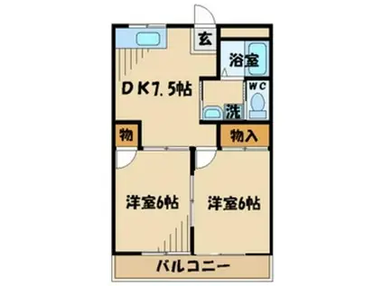 グレースフル(2DK/3階)の間取り写真