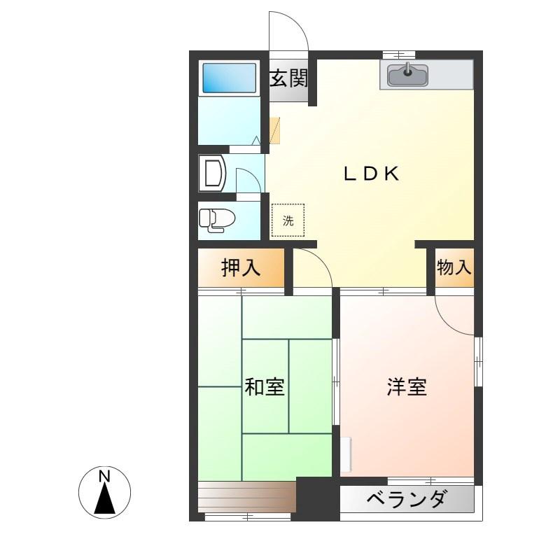 THOUSE(2LDK/2階)の間取り写真