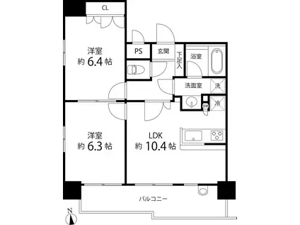 スペーシア秋葉原(2LDK/13階)の間取り写真