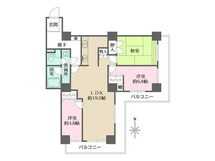 リプレ川口一番街 6号棟(3LDK/10階)の間取り写真