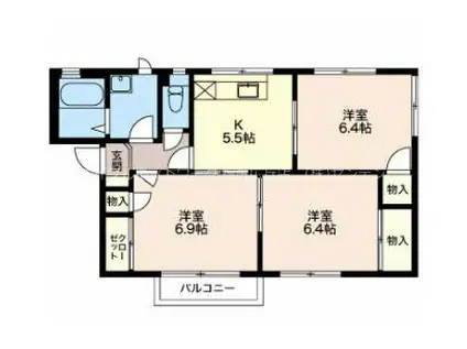 フレグランス セブンA(3K/1階)の間取り写真