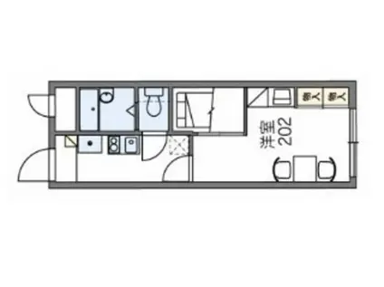 レオパレス国泰寺(1K/4階)の間取り写真