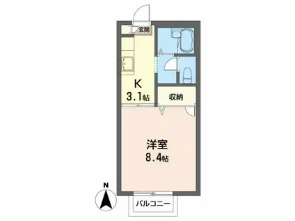 エコープラザIII(1K/2階)の間取り写真